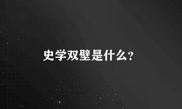 史学双壁是什么？