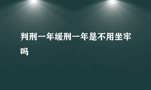 判刑一年缓刑一年是不用坐牢吗