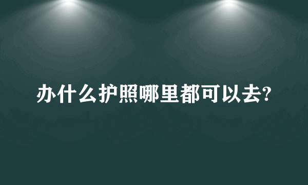 办什么护照哪里都可以去?