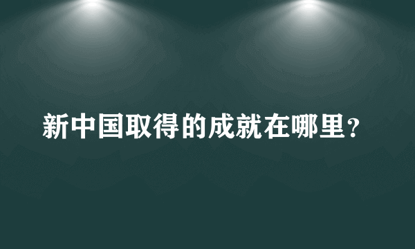 新中国取得的成就在哪里？