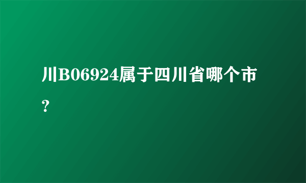 川B06924属于四川省哪个市？