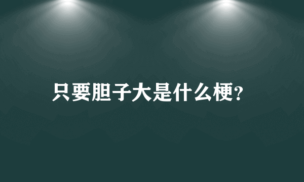 只要胆子大是什么梗？