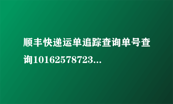 顺丰快递运单追踪查询单号查询10162578723621016257872362？