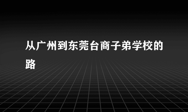 从广州到东莞台商子弟学校的路