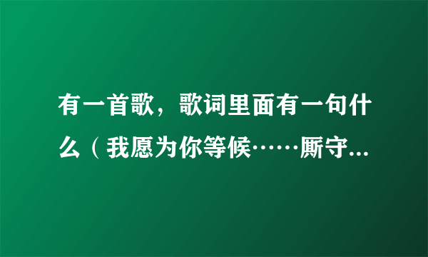 有一首歌，歌词里面有一句什么（我愿为你等候……厮守到白头）是什么歌