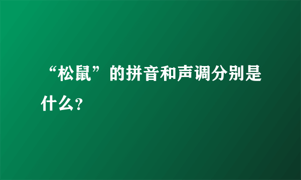 “松鼠”的拼音和声调分别是什么？