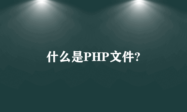 什么是PHP文件?