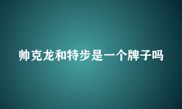 帅克龙和特步是一个牌子吗