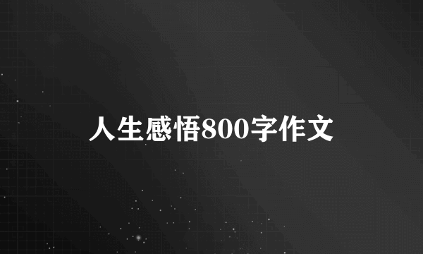 人生感悟800字作文