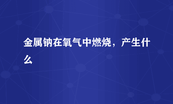 金属钠在氧气中燃烧，产生什么