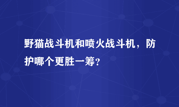 野猫战斗机和喷火战斗机，防护哪个更胜一筹？