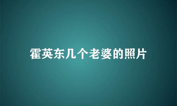 霍英东几个老婆的照片