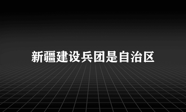 新疆建设兵团是自治区