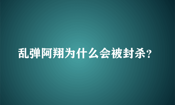 乱弹阿翔为什么会被封杀？