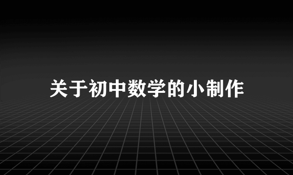 关于初中数学的小制作