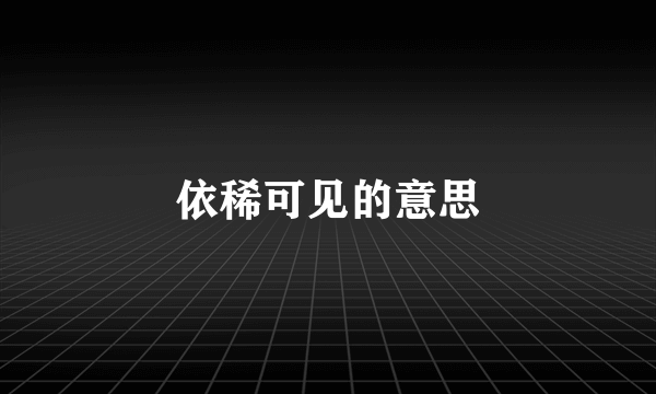 依稀可见的意思