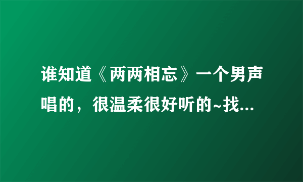 谁知道《两两相忘》一个男声唱的，很温柔很好听的~找了半天找不到 T T