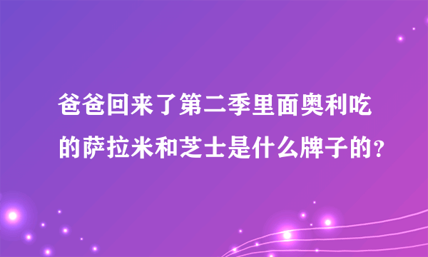 爸爸回来了第二季里面奥利吃的萨拉米和芝士是什么牌子的？