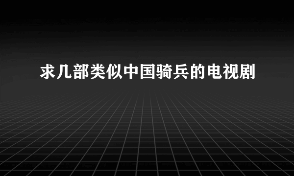 求几部类似中国骑兵的电视剧