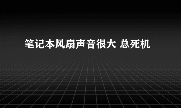 笔记本风扇声音很大 总死机