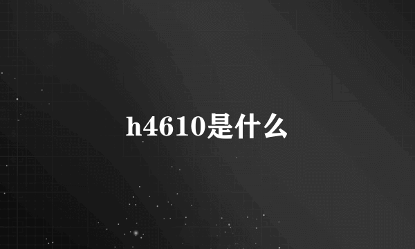 h4610是什么