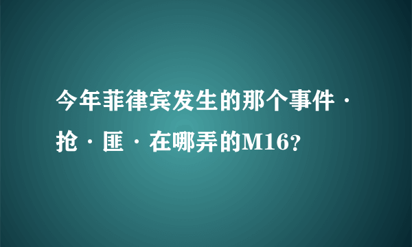 今年菲律宾发生的那个事件·抢·匪·在哪弄的M16？