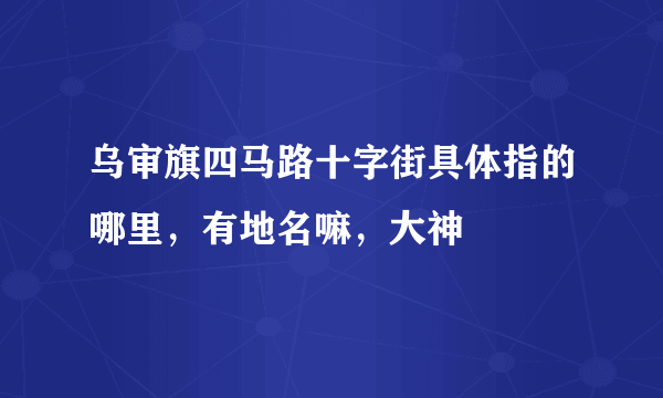 乌审旗四马路十字街具体指的哪里，有地名嘛，大神