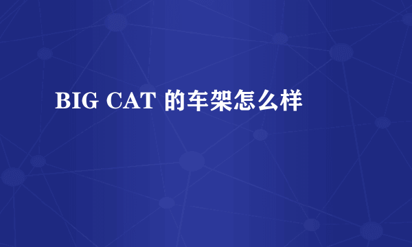 BIG CAT 的车架怎么样