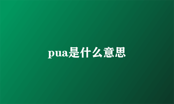 pua是什么意思