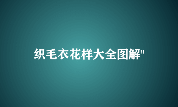 织毛衣花样大全图解