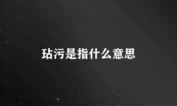 玷污是指什么意思