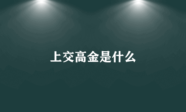 上交高金是什么