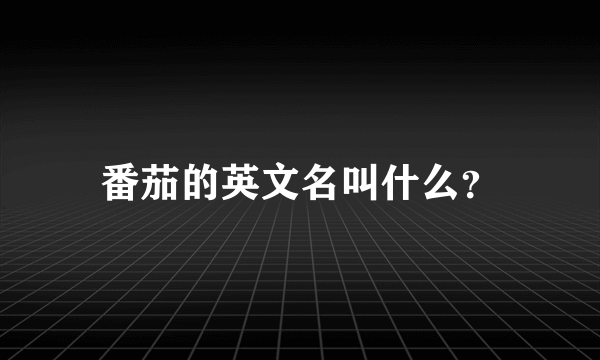 番茄的英文名叫什么？