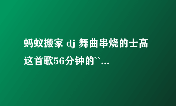 蚂蚁搬家 dj 舞曲串烧的士高这首歌56分钟的``里面的全部的歌叫什么名啊