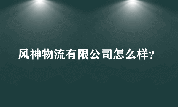 风神物流有限公司怎么样？