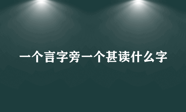 一个言字旁一个甚读什么字