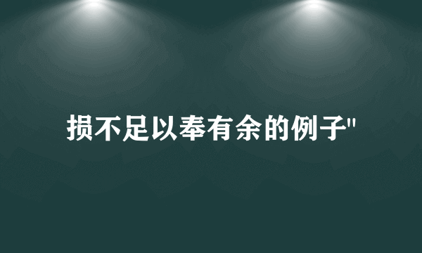 损不足以奉有余的例子