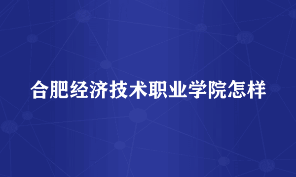 合肥经济技术职业学院怎样