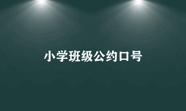 小学班级公约口号