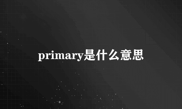 primary是什么意思