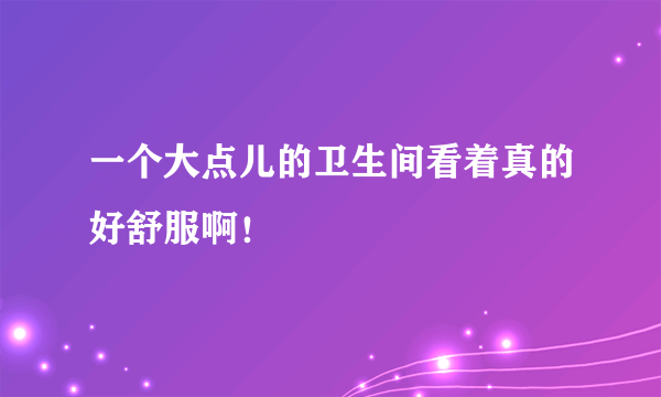 一个大点儿的卫生间看着真的好舒服啊！