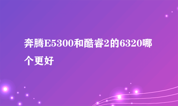 奔腾E5300和酷睿2的6320哪个更好