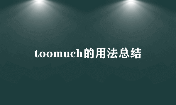 toomuch的用法总结