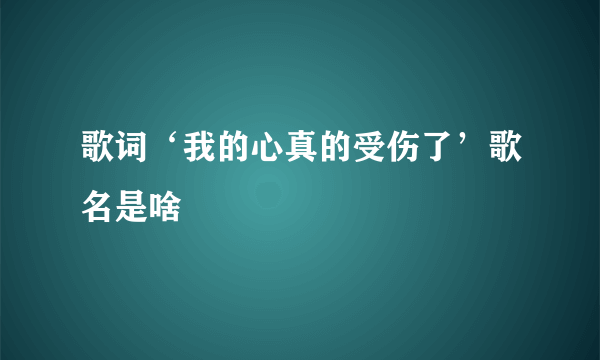 歌词‘我的心真的受伤了’歌名是啥