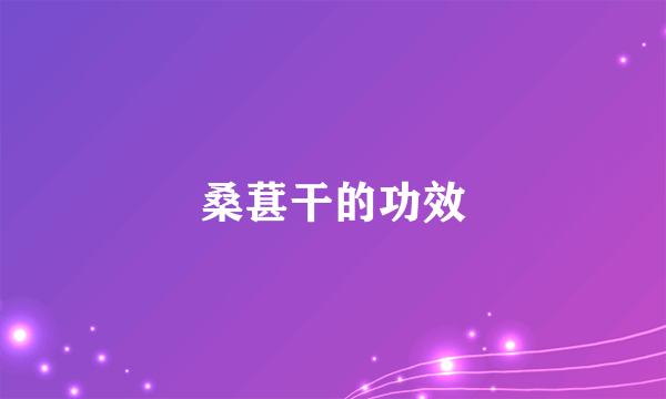 桑葚干的功效