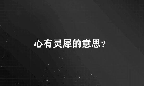 心有灵犀的意思？