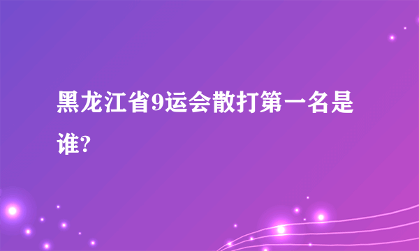 黑龙江省9运会散打第一名是谁?