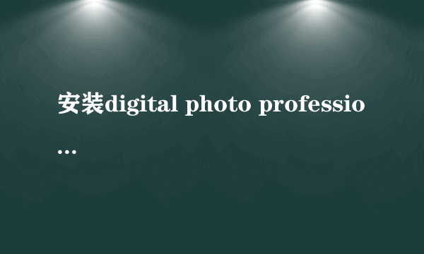 安装digital photo professional后怎么用