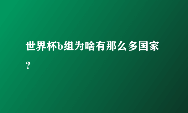 世界杯b组为啥有那么多国家？