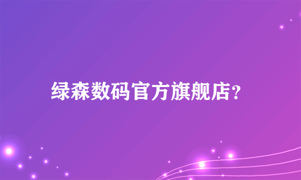 绿森数码官方旗舰店？